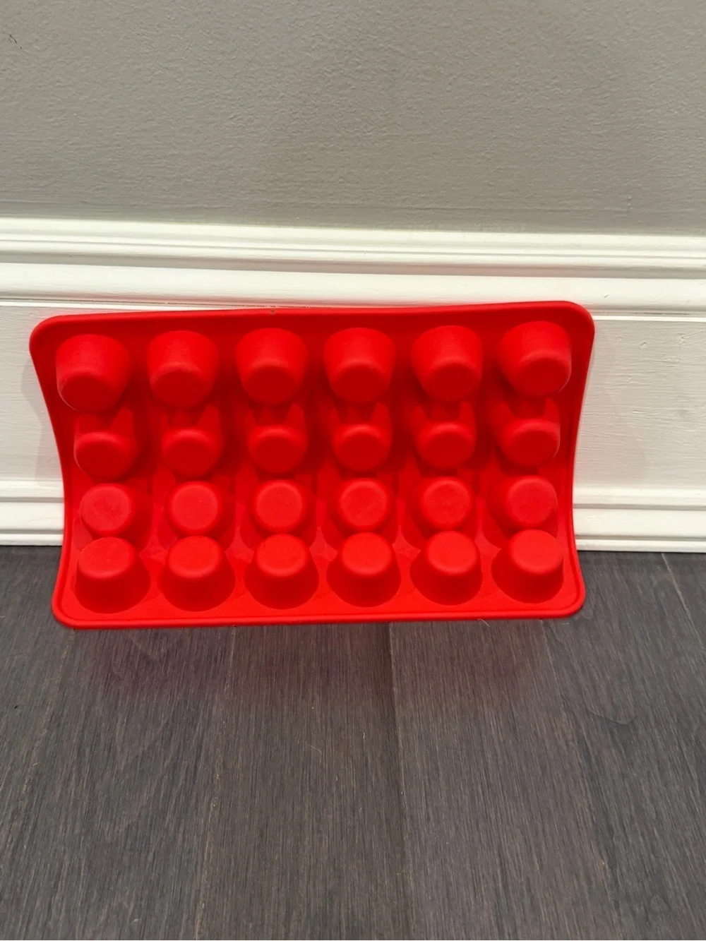 Red Silicone 24 Slot Mini Muffin/Candy Mold Tray Baking Cooking